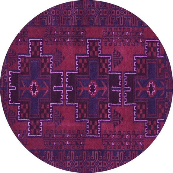 Ahgly Company Indoor Round Persian Purple Traditional Area Rugs, 6' Round