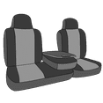 thumbnail image 3 of CalTrend Front 40/20/40 Split Back & 40/60 Cushion Carbon Fiber Seat Covers for 1997-2003 Ford F-150-250 - FD112-08FA Light Grey Insert and Trim, 3 of 3