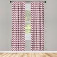 thumbnail image 3 of Ambesonne Vintage Curtains, Continuous Geometric Tiles, Pair of 28"x63", Dark Magenta and Dried Rose, 3 of 5