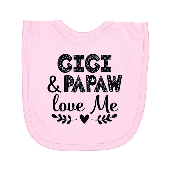 Inktastic Gigi and Papaw Love Me Newborn Bib