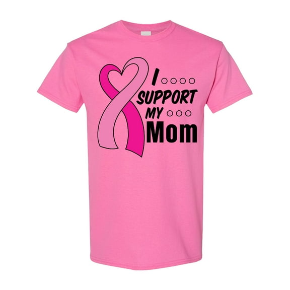 Inktastic Breast Cancer Awareness I Support My Mom with Pink Ribbon T-Shirt