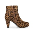 thumbnail image 3 of Unique Bargains Bottines à Talon pour Femme à Enfiler à Glissière Bout Rond Léopard (Taille 8), 3 of 7