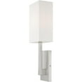 thumbnail image 5 of 6 inch 1 Light Brushed Nickel ADA Wall Sconce with Hand Crafted Off-White Fabric Shade, 5 of 6