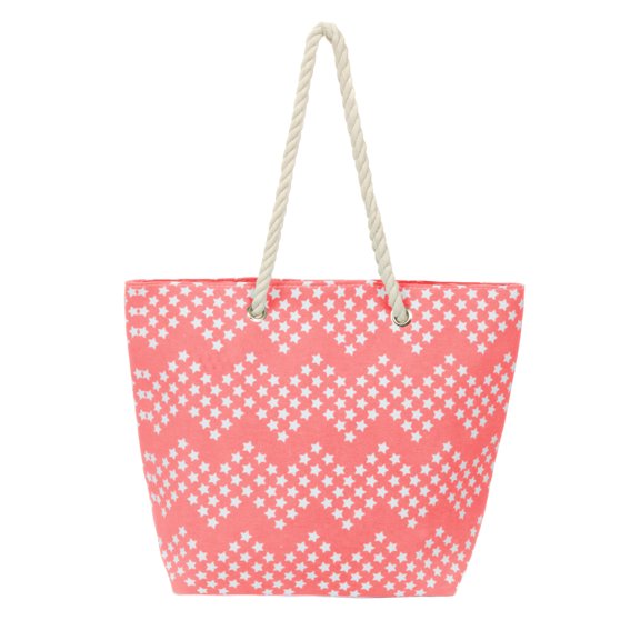 Leisureland Water Resistant Star Chevron Canvas Beach Tote Bag