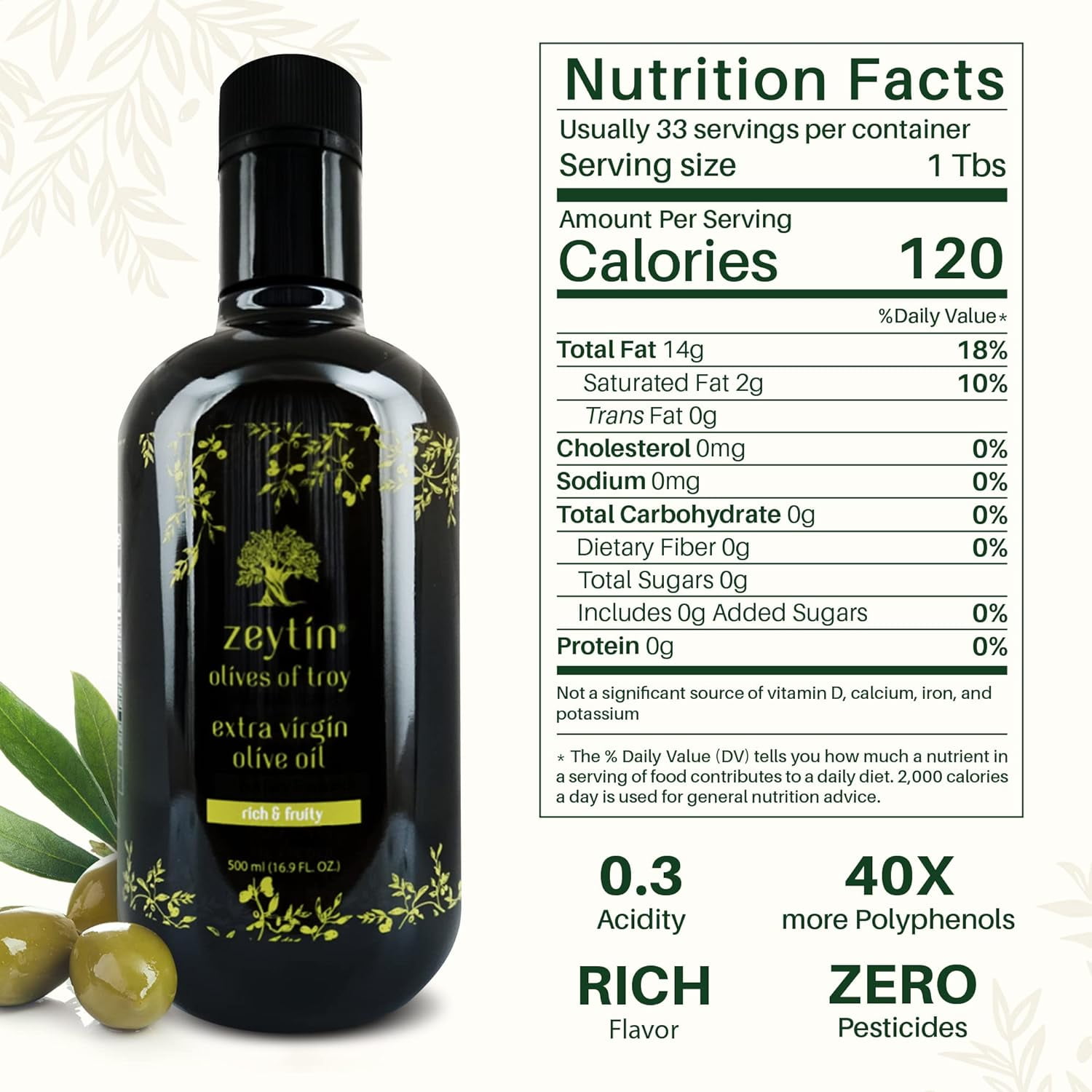 Extra Virgin Olive Oil 500ml - Rich & Fruity (Medium)