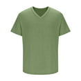thumbnail image 3 of FRSASU Men's T Shirts Short Sleeve Pullover Classic V Neck T-Shirt Casual Summer Basic Tee Shirt Green, 3 of 6