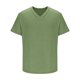 thumbnail image 3 of Pullover de Manga Corta para Hombres de Moda Casual Color Sólido V-Cuello Top Blusas, Poliéster Verano, 3 of 6
