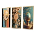 thumbnail image 3 of Designart "Awakening Awareness through Future Geometry V" Modern Geometric Framed Wall Art Set Of 3 - Gold Abstract Geometric Frame Canvas Set For Living Room Decor, 3 of 6