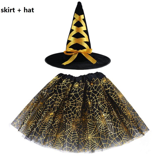 Tutú de telaraña para niños, niñas y mujeres, falda de telaraña, sombrero de bruja y mago, traje de fiesta, disfraces de Carnaval y Halloween, capa de murciélago Fivean unisex