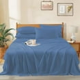 thumbnail image 4 of 100% Pure Egyptian Cotton 800 Thread Count Sheet Set, 4 Pc Set, Sateen Weave, Hotel Collection Soft Luxury Bedding, Fits Upto 21" Inch Deep Pocket (Medium Blue Solid, Full Size), 4 of 9