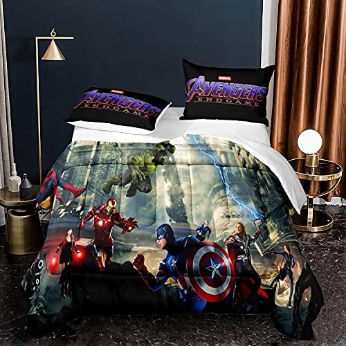 Soewbber Avengers Bedding Duvet Set King Size 3pcs Marvel Superheroes Comforter Quilted For Boys Kids Bedroom 1 2pillowcases Com Soewbber Avengers Bedding Duvet Set, King Size Marvel Bedding