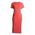 thumbnail image 3 of Time and Tru Women's Knit Midi Dress with Belt, 3 of 6