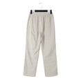 thumbnail image 4 of Women's Casual Pants Women'S Cotton And Linen Striped Elastic Waistband High Waistband Pocket Pants Side Buttons Nine Point Pants Loose Casual Pants Straight Leg Pants,Yellow Women's Casual Pants M, 4 of 5