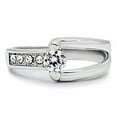 thumbnail image 3 of High polished (no plating) Stainless Steel Ring with AAA Grade CZ in Clear for Women Clear Stone Color Style TK190 Size 8, 3 of 6