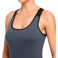 thumbnail image 4 of Women's Open Back Workout Tank Top with Built in Bra Athletic Yoga Running Shirt, 4 of 6
