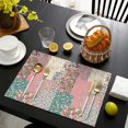 thumbnail image 4 of Pioneer Flower Floral Print Pattern Summer Placemats Table Placemats Set Of 4-Linen Kitchen Washable Placemats Table Mats 12x18 Inch Non-Slip Heat Resistant, 4 of 5