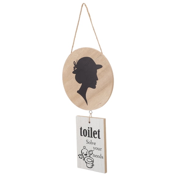 Moluckfu Wooden Bathroom Signs Multi-Color Natural Style for Daily Use
