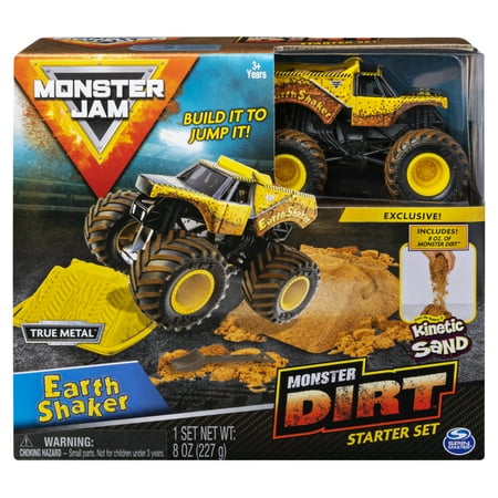 Monster Jam, Monster Dirt Starter Set, Featuring 8oz of Monster Dirt and 1:64 Scale Die-Cast Monster Jam Truck (Playset May Vary)