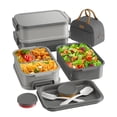 thumbnail image 1 of Set de loncheras Bento KEMETHY para adultos con bolsa térmica de 2,19 L, color gris, 1 of 8