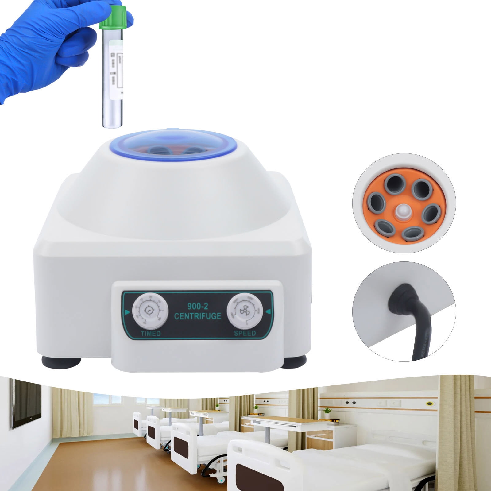 110V Electric Centrifuge Machine Mini Lab Medical Machine 4000 RPM with Timer Used in Hospitals, Chemistry, and Biochemistry Laboratories