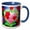 Blue/White, variant on 3drose, Valentines Day. Floral Heart Full of Red, Pink Rose Flowers for You, 15oz Mug