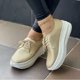 thumbnail image 1 of Zapatos casuales de talle alto con suela gruesa para mujer con cordones en la parte superior baja Wmkox8yii shalkjhdk368, 1 of 1