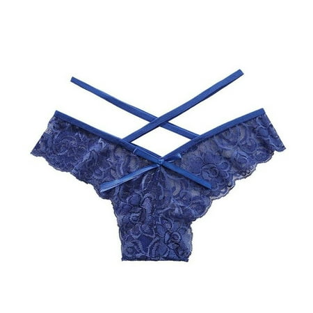 

Boyshort Underwear for Women Thong Lace Hollow Out Breathable Ladies Hipster Panties for Women Blue XL