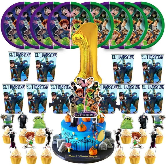 Hotel Transylvania Birthday 1st Cups Party Supplies Plates Fans Decorations Cake Topper Decor
