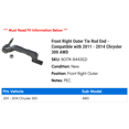 thumbnail image 2 of Front Right Outer Tie Rod End - Compatible with 2011 - 2014 Chrysler 300 AWD 2012 2013, 2 of 2