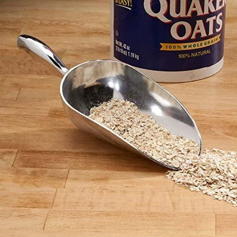 Set of 4 - TrueCraftware - 12 oz Cast Aluminum Bar Ice Scoopers with Round Bottom