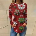 thumbnail image 2 of NMMUED Christmas Shirt Womens Christmas Tops Tunic Tops for Women Loose Fit Dressy Funny Christmas Shirts Cute Casual Tops for Women Christmas Tee Shirts for Women Thanksgiving Outfit Women Green L, 2 of 5
