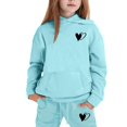 thumbnail image 3 of KAUOD Kids Girls Fleece Jogging Set 2 Piece Cute Heart Cotton Hoodies Sweatpants Outfits Fall Warm Casual Sweatsuits Clothes, 3 of 5