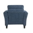 thumbnail image 6 of Lifestyle Solutions Alexa Microfiber Fabric Club Chair with Rolled Arms, Blue, 6 of 7