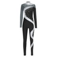 thumbnail image 3 of Lejafay Women's Gymnastics Leotards Long Sleeve Figure Ice Skating Jumpsuit Ballet Dance Leotard Black L, 3 of 5