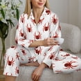 thumbnail image 5 of KLL Spiders Insects Print Women's Long Sleeve Pajamas with Pants Sleepwear Loungewear 2 Set-Small, 5 of 7
