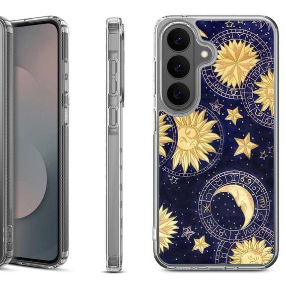 Shockproof Phone Case for Samsung Galaxy A37 5G, by OneToughShield - Moon Sun Star