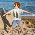 thumbnail image 3 of FORMRS Boys Rash Guard Short Sleeves Swim Shirt Quick Dry UPF 50+ Sun Protection, Sizes 3-12T, Hand Drawn Christmas, 3 of 6