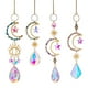 thumbnail image 1 of Celestial Sun Catcher Prism Window Crystal Wind Chime Moon Dream Catcher Natural Stone Wind Bells Hanging Garden Decoration, 1 of 5