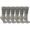 thumbnail image 1 of 6 Pairs AmPm Womens Cotton Slouch Chunky Socks, Womens Knee High Boot Socks, 1 of 3