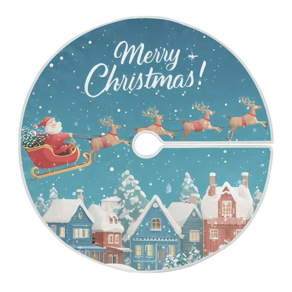 Ryvnso Christmas Tree Skirt Santa Claus Reindeer Xmas Tree Skirts Ornament Home Decorations 35.4"