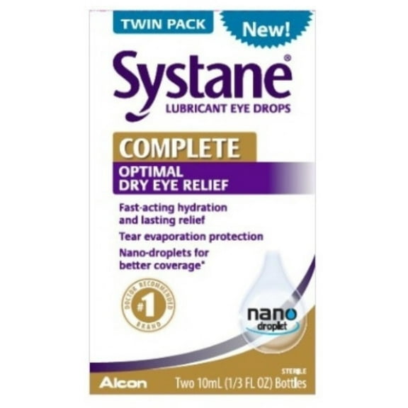 Systane Complete Optimal Dry Eye Relief Drops, 2 ea (Pack of 4)