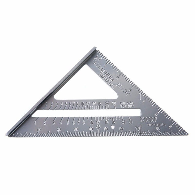 7" Triangle Rafter Ruler Square Protractor Carpenter Framing Measurement Tool 