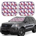 thumbnail image 1 of JUNZAN Peonies Pattern Car Windshield Sun Shade | Reflective Sunshade | Foldable 2-Piece Sun Shield Protect Your Car | Fits Sedans, SUVs, Hatchbacks-Small, 1 of 6