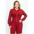 thumbnail image 5 of Women Plus Long Sleeve Midi Romper With Hoodie, 5 of 5