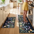 thumbnail image 2 of Findosom Floral Non-Slip Kitchen Rugs Set of 2,Washable Kitchen Mat Farmhouse Kitchen Floor Mats Runner for Home Sink Entrance Laundry Hallway,20"x32"+20"x47" Black, 2 of 8