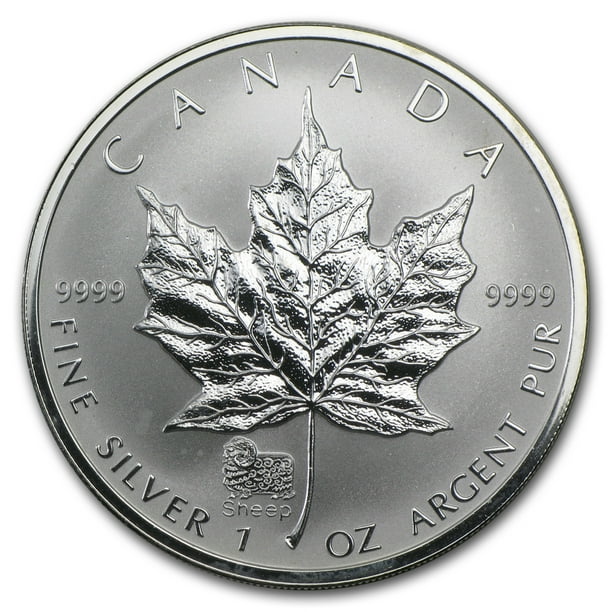 03 Canada 1 Oz Silver Maple Leaf Lunar Sheep Privy Walmart Com Walmart Com