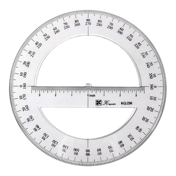 25cm Circle Protractor 360 Degree Measuring Tool Round Protractor Rule Math Protractor Circle Stencil for Student