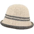 thumbnail image 5 of CoCopeaunts Women's Bucket Hat Double Stripe Wool Fisherman Hat Fashion Versatile Outdoor Fashion Roll-up Brim Warm Winter Hat, 5 of 8