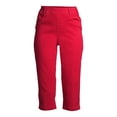 thumbnail image 5 of Time and Tru Women's Woven Pull-On Capri Pants, 5 of 6