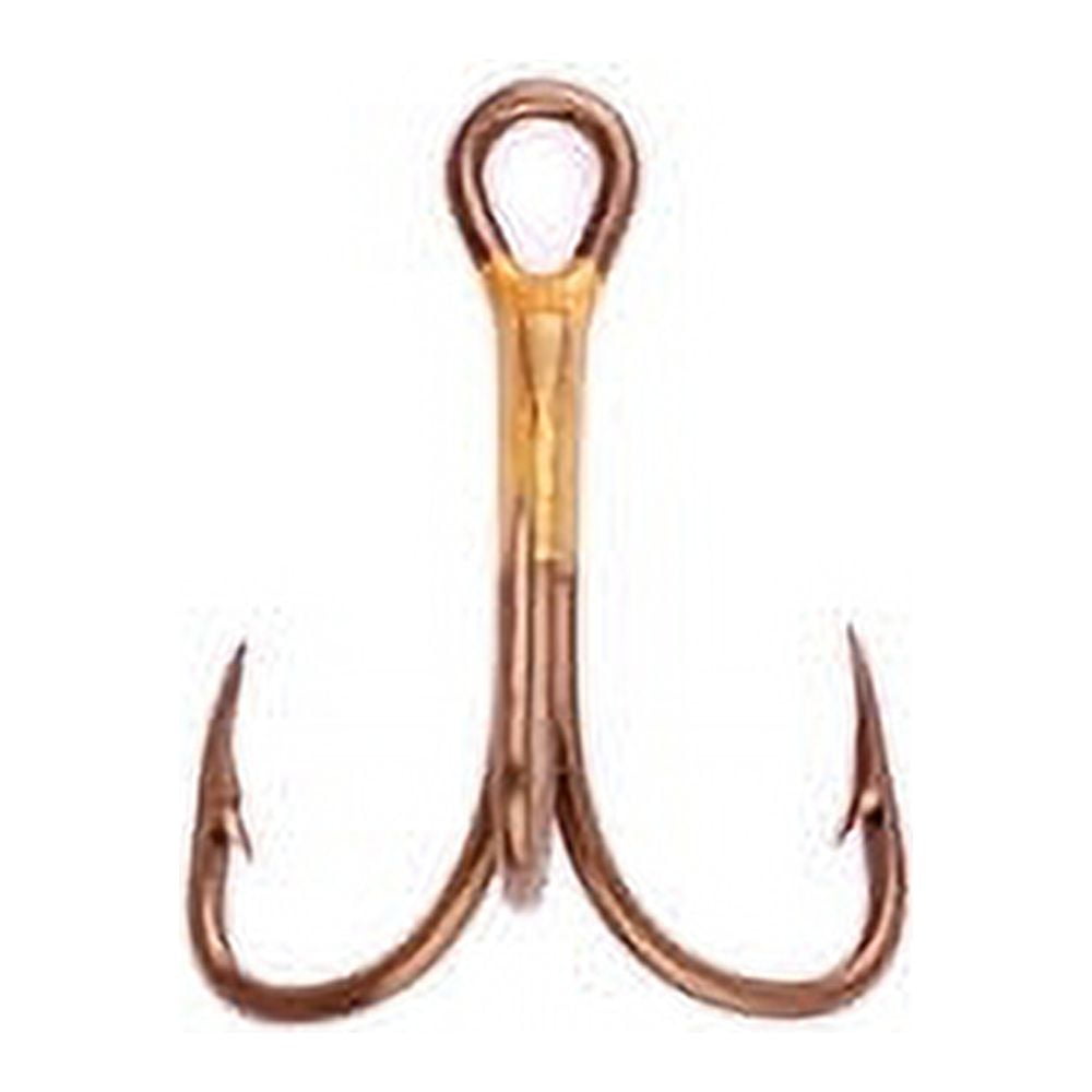 (2 pack) Eagle Claw 374TSH-16 2X Treble Regular Shank Curved Point Hook, Bronze, Size 16